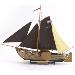 Houten vissersboot bouwpakket 1:24 voor zelfmontage - Lasergesneden bouwpakket - Modelbouwpakket voor diorama's met 3D-geprinte onderdelen - Een schip/boot bouwen - Nederland