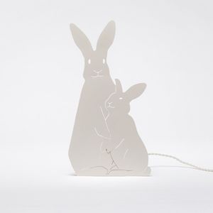 the bunnies lamp ivory