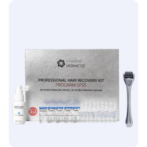 Pharma Hermetic - Anti-haaruitval & intensieve haargroei kuur - Professional Hair Recovery Program SP55 Silver Kit + gratis dermaroller.