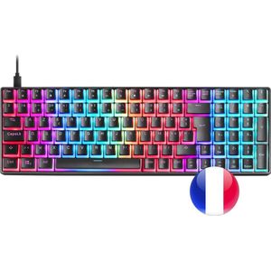Mars Gaming Clavier Gamer Mécanique (Outemu Red Switch) Mkultra RGB (Noir) (FR, Bedraad), Toetsenbord, Zwart