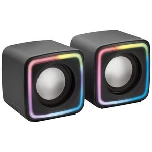MARSGAMING MSCUBE Black, Compacte RGB Gaming-luidsprekers, ProHardlinessseur de Son DSP 8W, Volumeregeling