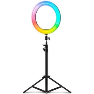 Mars Gaming MGRING, ARGB Professional Light Ring, Aluminium-Stativ, Smartphone und Webcam-Ständer, Fernbedienung