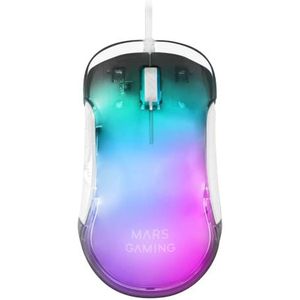 MARS GAMING MMGLOW Muis - Zwart - Optisch - 12800 DPI