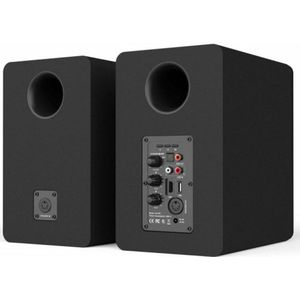 VULKKANO A5 ARC zelfversterkende luidspreker met 5,25 inch woofer, Bluetooth 5.0, HDMI ARC, optisch, RCA, USB, met subwooferuitgang, hifi-studiomonitors in elegant design, kleur zwart