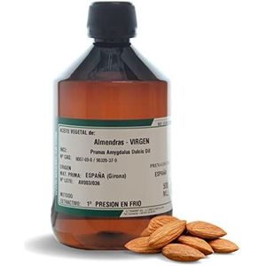Premium Virgin Sweet amandelolie (1 l) – 100% zuiver en koudgeperst – ideaal voor huid, haar en massage, gemaakt in Spanje