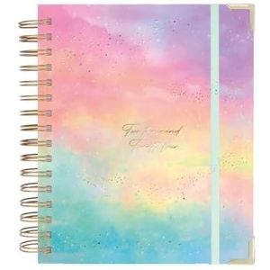 Nukua Notes - Kalender 2024 januari tot december (12 maanden) - Dagpagina - A5 (15,5 x 20,5 cm) - Spaans en Engels - Gouden ringen - Sabrina