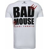 Rough Player Skull - Rhinestone T-shirt - Wit