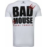 Rough Player Skull - Rhinestone T-shirt - Wit