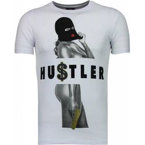 Hustler - Rhinestone T-shirt - Wit