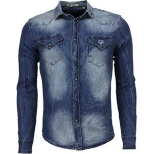 Enos - Denim - Overhemd - Lange Mouwen