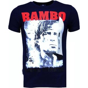Rambo - Rhinestone T-shirt - Navy