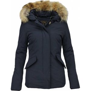 Matogla - Bontjas - Blauw - Polyester - Dames Winterjas met Bontkraag
