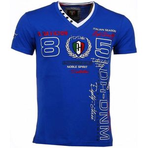 Italiaanse T-shirt - Korte Mouwen Heren - Borduur Polo Club - Blauw