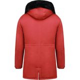 Enos Lange Heren Winterjas – Met Bontkraag – Rood Heren Parka