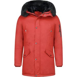 Winterjassen - Winterjas Heren - Rode - Bontkraag