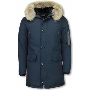 Enos - Parka Jas - Groen - Bontkraag