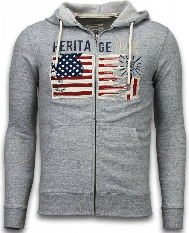 Casual Vest - Embroidery American Heritage - Grijs