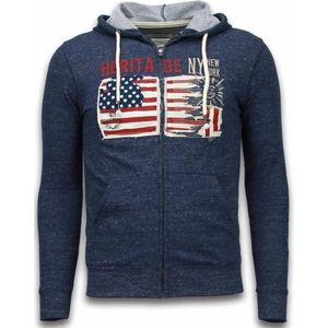 Casual Vest - Embroidery American Heritage - Blauw