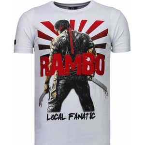 Rambo Shine - Rhinestone T-shirt - Wit