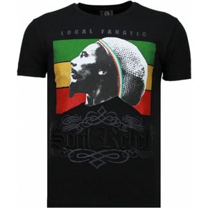 Soul Rebel Bob Marley - Rhinestone T-shirt - Zwart