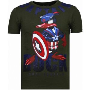 Captain Duck - Rhinestone T-shirt - Groen
