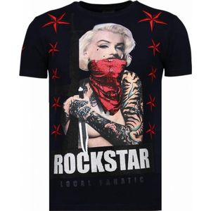Marilyn Rockstar - Rhinestone T-shirt - Blauw