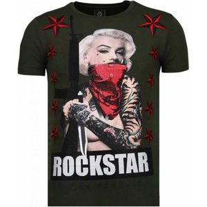 Marilyn Rockstar - Rhinestone T-shirt - Groen