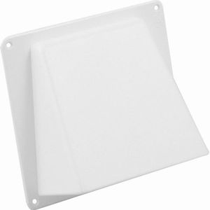 Kunststof gevelkap met klep aansluitmaat Ø 150mm - Wit
