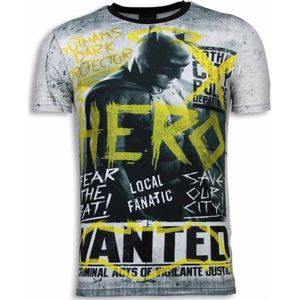 Wanted Gothams Hero - Digital Rhinestone T-shirt - Grijs