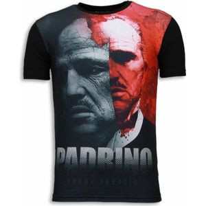 El Padrino - Digital Rhinestone T-shirt - Zwart