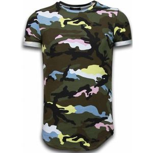 Known Camouflage T-shirt - Long Fit Shirt Army - Groen