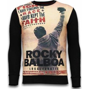 Rocky Balboa Faith - Digital Rhinestone Sweater - Zwart