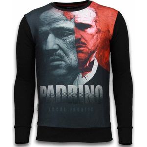 El Padrino Two Faced - Digital Rhinestone Sweater - Zwart