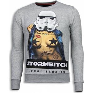 Stormbitch - Rhinestone Sweater - Licht Grijs