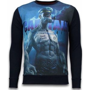 The Sailor Man - Digital Rhinestone Sweater - Zwart