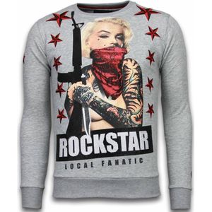 Marilyn Rockstar - Rhinestone Sweater - Grijs