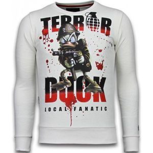 Terror Duck - Rhinestone Sweater - Wit