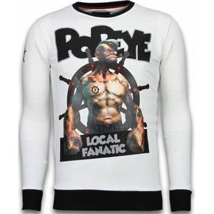 Popeye - Rhinestone Sweater - Wit