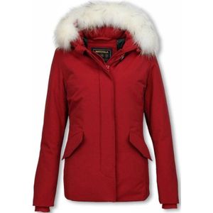 Matogla - Winterjas - Rood - Bontkraag