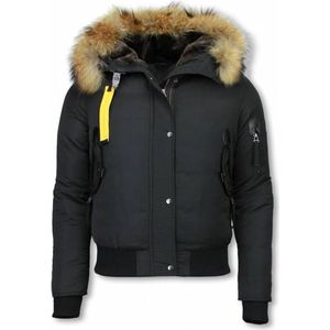 Gentile Bellini - Korte Winterjas - Blauw - Met Bontkraag