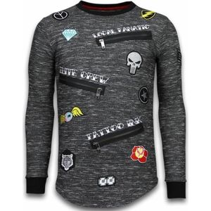 Longfit Asymmetric Embroidery - Sweater Patches - US Army - Roze