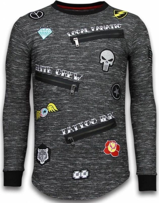 Longfit Asymmetric Embroidery - Sweater Patches - US Army - Roze