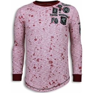 Longfit Asymmetric Embroidery - Sweater Patches - US Army - Roze