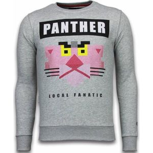 Panther - Rhinestone Sweater - Grijs