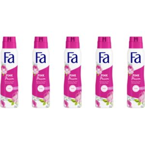 FA Deospray - Pink Passion- Deodorant - 5x 150 ml - Voordeelverpakking