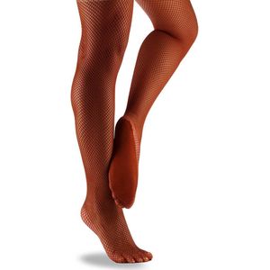 Professionele NETPANTY voor dans en show in Donkere huidskleur (donker beige ""toffee"") L/XL