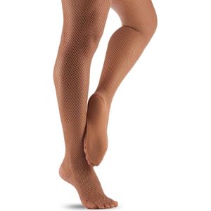 Professionele NETPANTY voor dans en show in Licht getinte huidskleur (beige ""suntan"") S/M