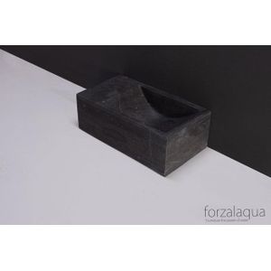 Forzalaqua Venetia Xs fonteinbak 29x16x10cm wasbak Rechts 1 kraangat links Natuursteen Hardsteen gezoet 100233