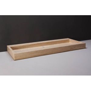 Forzalaqua Palermo wastafel 120.5x51.5x9cm Rechthoek 0 kraangaten Natuursteen Travertin gezoet 100215