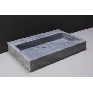 Forzalaqua Palermo wastafel 80.5x51.5x9cm Rechthoek 0 kraangaten Natuursteen Cloudy marmer gezoet 100195